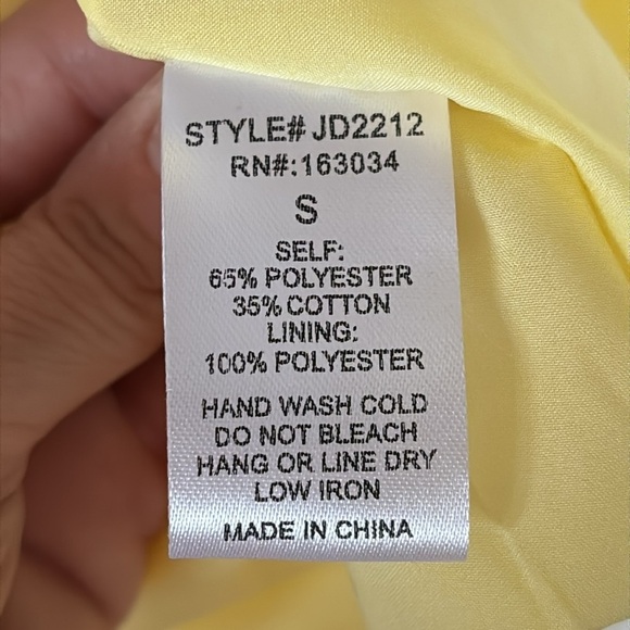 Vintage MABELL NWOT Yellow Puff Sleeves Mini Dress Cutout Gathered Ruched Spring - Picture 13 of 14